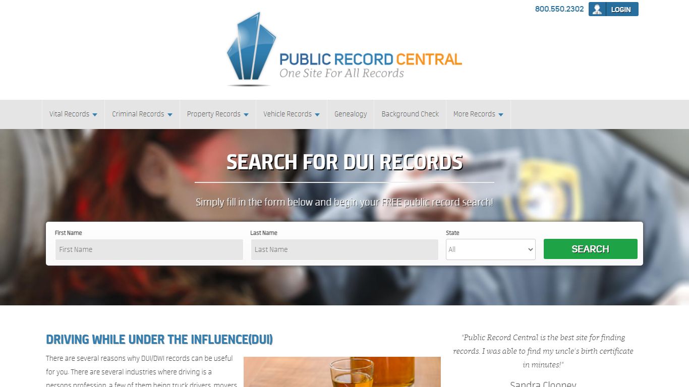 Search For DUI Records - Public Record Central